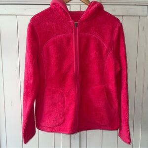 Magenta Coal Pink Reversible Fleece Zip Up Hoodie Cozy Warm Jogger Hiking